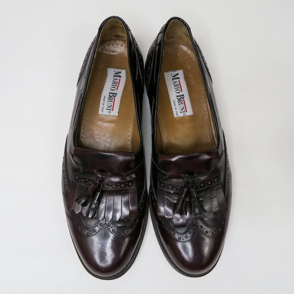 Vintage 90s Mario Bruni Burgundy Leather Tassel Loafer main image 8